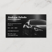 Automobielindustrie met zwarte en metalen stijl visitekaartje (Achterkant)