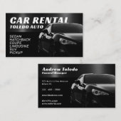 Automobielindustrie met zwarte en metalen stijl visitekaartje (Voorkant / Achterkant)