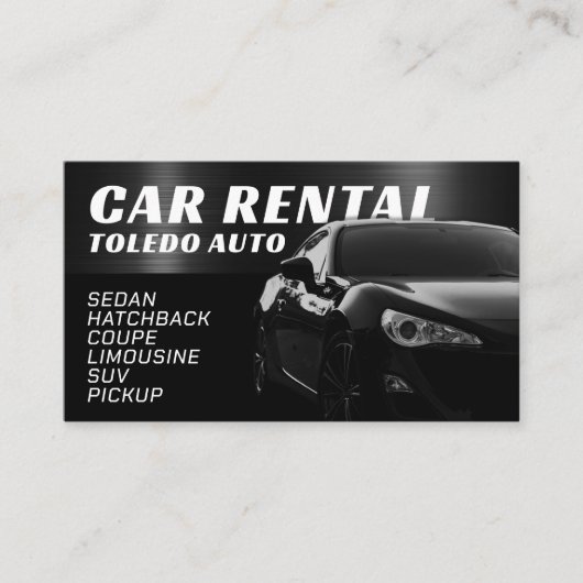 Automobielindustrie met zwarte en metalen stijl visitekaartje (Voorkant)