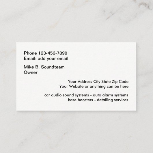 Automobielindustrie Visitekaartje (Achterkant)