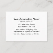 Automobielindustrie Visitekaartje (Achterkant)