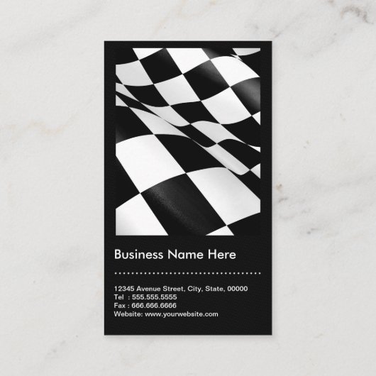 Automobielindustrie - zwarte witte vlag visitekaartje (Achterkant)