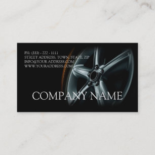 Automobielkaart voor zwarte autowielaandrijving visitekaartje