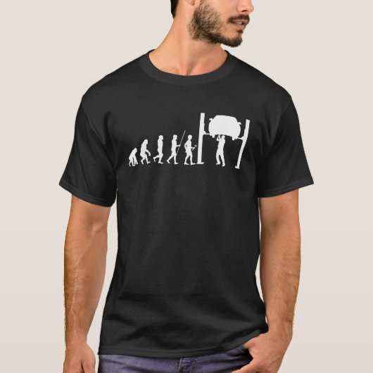 Automobielmonteur Funny Evolution Grappig T-shirt (Voorkant)