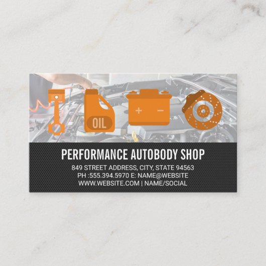 Automobielpictogrammen | Monteur Visitekaartje (Voorkant)