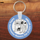 Automobielreparaties en -mechanica. sleutelhanger (Achterkant)