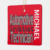 Automobieltechnicus Extraordinaire CUSTOM Keramisch Ornament (Links)