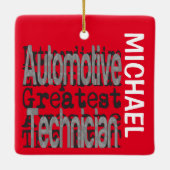 Automobieltechnicus Extraordinaire CUSTOM Keramisch Ornament (Achterkant)