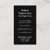 Automobieltechnicus voor automatische reparatie va visitekaartje (Achterkant)