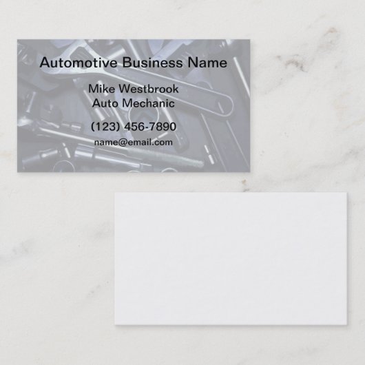 Automobieltechnisch Visitekaartje - Nieuw ontwerp (Voorkant / Achterkant)