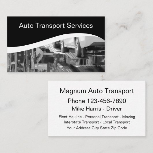 Automobieltransportkoerier Visitekaartje (Voorkant / Achterkant)