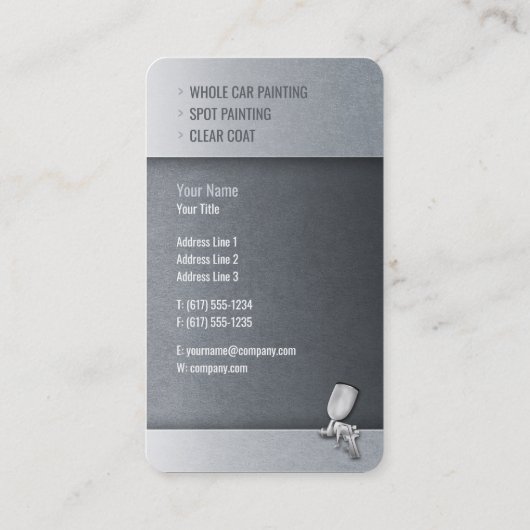 Automobielverfbedrijf | Beroepsbeoefenaars Visitekaartje (Achterkant)
