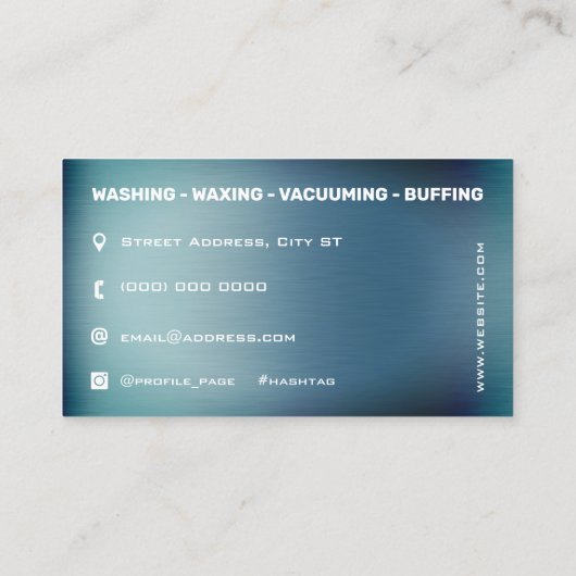 Automobielwasstraat vet visitekaartje (Achterkant)