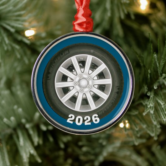 Automobielwiel Metalen Ornament (Boom)