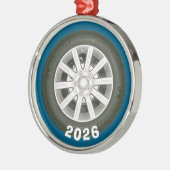 Automobielwiel Metalen Ornament (Links)