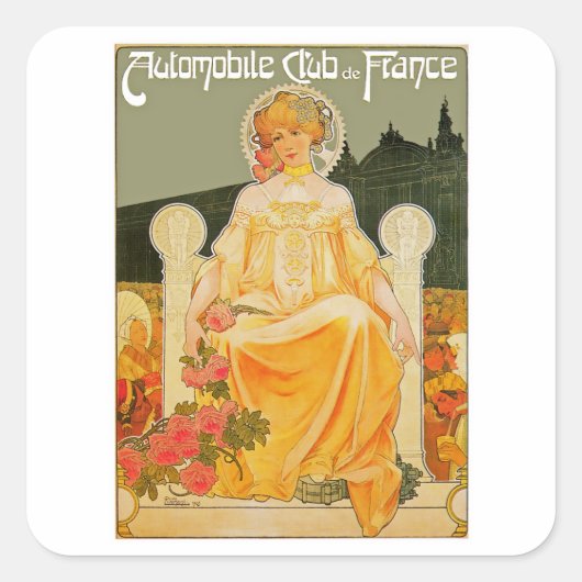 Automobile Club de France Vierkante Sticker (Voorkant)