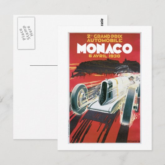Automobile Monaco Briefkaart (Voorkant / Achterkant)