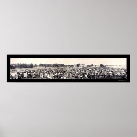 Automobile Panorama Foto 1909 Poster (Voorkant)