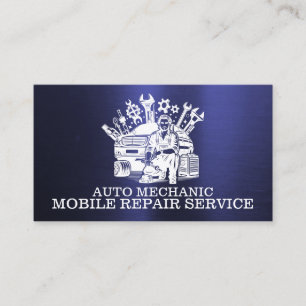 Automonteur Automotive Reparatie Metaal Groen Visitekaartje
