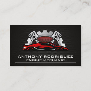automonteur   Red Sports Exotic Car Logo Visitekaartje
