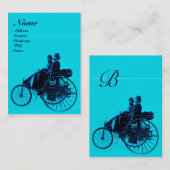 AUTOMOTIEF MONOGRAM blauwe turquase AUTOMATISCH RE Visitekaartje (Voorkant / Achterkant)