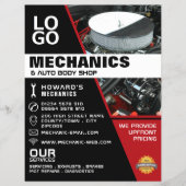 Automotiemotor, automonteur en reparatie-advertent flyer (Voorkant)