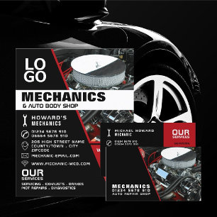 Automotiemotor, automonteur en reparatie-advertent flyer