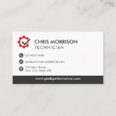 Automotive and Maintenance Services Visitekaartje (Achterkant)