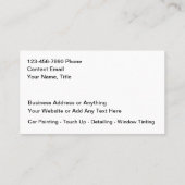 Automotive auto schilderen en detaillering visitekaartje (Achterkant)