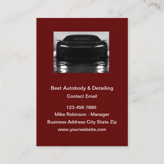 Automotive auto schilderen en detaillering visitekaartje (Voorkant)