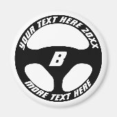 Automotive black car steering wheel custom fridge magneet (Voorkant)