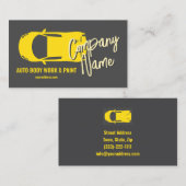 Automotive Body Work & Paint Gele Auto Van Boven Visitekaartje (Voorkant / Achterkant)