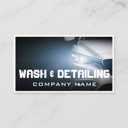 Automotive Car Wash & Auto Detailing Modern donker Visitekaartje (Voorkant)