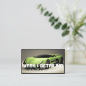 Automotive Car Wash & Auto Detailing Modern zwart Visitekaartje (Staand voorkant)