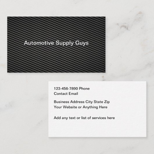 Automotive Carbon Fiber Look Business Cards Visitekaartje (Voorkant / Achterkant)