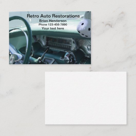 Automotive Classic Car Restauratie Visitekaartje (Voorkant / Achterkant)
