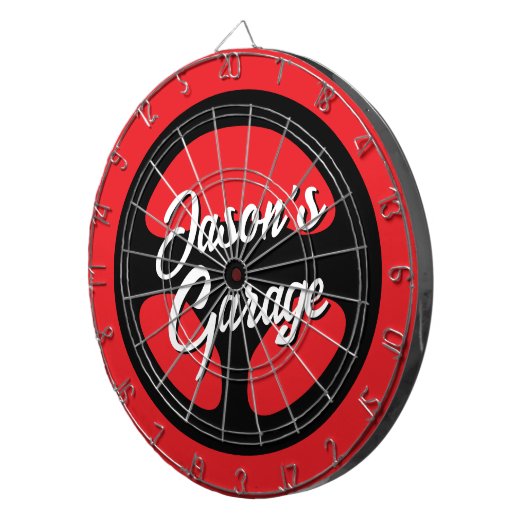 Automotive dartboard met auto stuurwiel print dartbord (Voorkant Rechts)