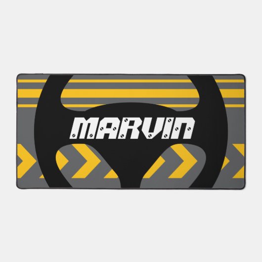 Automotive desk mat or mouse pad with custom text (Voorkant)