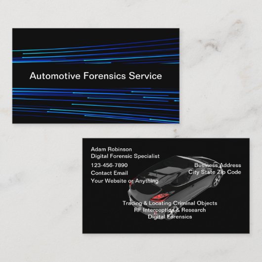 Automotive Digital Forensics Services Visitekaartje (Voorkant / Achterkant)
