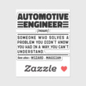 Automotive Engineer Noun Professional Father Cool Sticker (Vel)