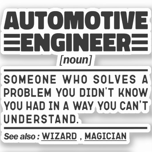 Automotive Engineer Noun Professional Father Cool Sticker (Voorkant)