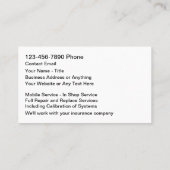 Automotive Glass Repair and Replace Visitekaartje (Achterkant)
