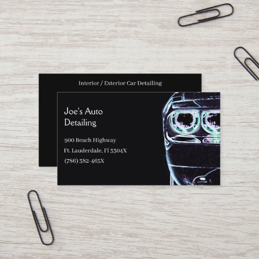 Automotive koplamp Amerikaanse Muscle Car Visitekaartje (Voorkant / Achterkant in situ)