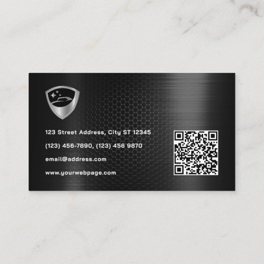 Automotive logo faux carbon texture Business Card Visitekaartje (Achterkant)