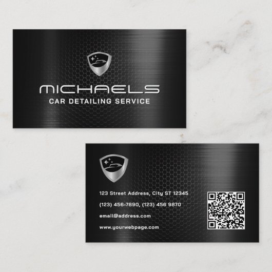 Automotive logo faux carbon texture Business Card Visitekaartje (Voorkant / Achterkant)