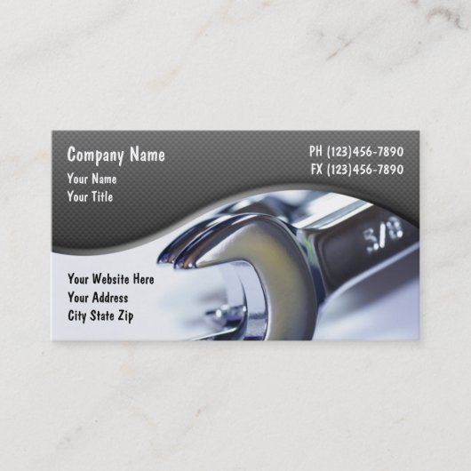 Automotive Mechanic Repair Afspraakkaarten Afsprakenkaartje (Voorkant)