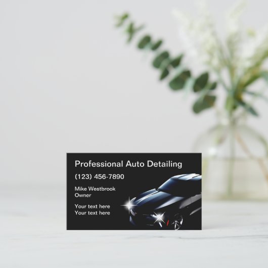 Automotive Modern Detailing Service Visitekaartje (Staand voorkant)