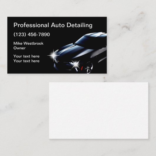 Automotive Modern Detailing Service Visitekaartje (Voorkant / Achterkant)