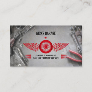 Automotive Motorcycle Tools Reparatie Garage Logo Visitekaartje