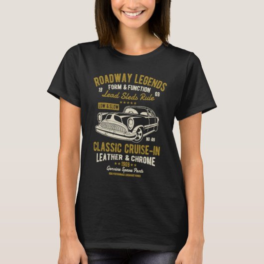 Automotive Nostalgia Classic Car Cruise in Distres T-shirt (Voorkant)